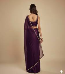 Dark Purple Party wear Lehenga Saree