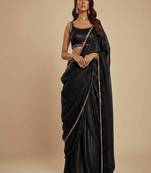 Black Party wear Lehenga Saree