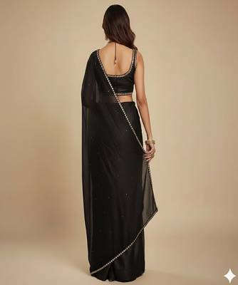 Black Party wear Lehenga Saree 2
