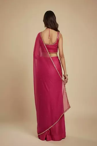 Rani Pink Party wear Lehenga Saree
