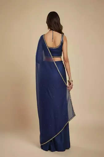 Blue Party wear Lehenga Saree