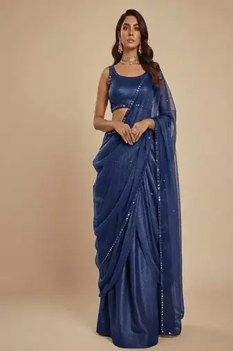 Blue Party wear Lehenga Saree