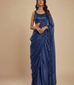 Blue Party wear Lehenga Saree