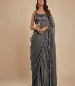 Grey Party wear Lehenga Saree