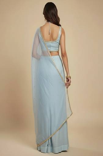 Light Blue Party wear Lehenga Saree