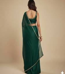 Dark Emerald Party wear Lehenga Saree