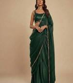 Dark Emerald Party wear Lehenga Saree
