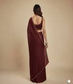 Dark Maroon Party wear Lehenga Saree