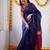 Royal blue festive silk blend saree