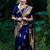 Royal blue zari woven silk blend saree