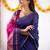 Royal blue festive silk blend saree