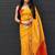 Mustard yellow printed casual silk blend saree