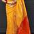 Mustard yellow printed casual silk blend saree