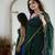 Dark green elegant silk blend saree