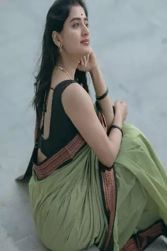 Elegant olive green traditional silk blend saree