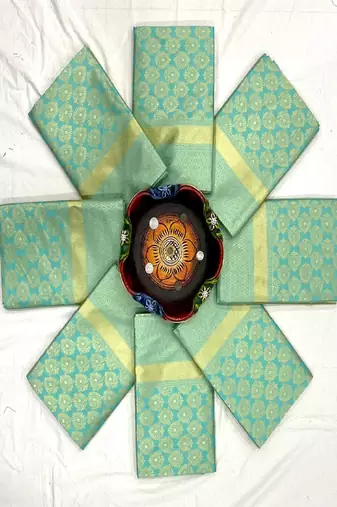 Mint green elegant woven silk blend saree