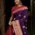 Purple zari border traditional silk blend saree