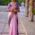 Elegant pink purple silk blend saree