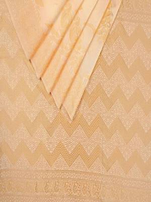 Golden traditional silk blend wedding saree 2