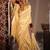 Golden traditional silk blend wedding saree