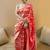 Red tie dye silk blend saree