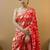 Red tie dye silk blend saree