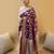 Purple woven silk blend designer saree