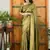 Elegant olive green silk blend saree