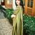 Elegant olive green silk blend saree