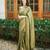 Elegant olive green silk blend saree