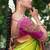Traditional green pink silk blend saree