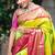 Traditional green pink silk blend saree