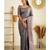 Elegant grey traditional silk blend saree