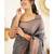 Elegant grey traditional silk blend saree