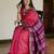 Elegant pink designer silk blend saree