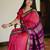 Elegant pink designer silk blend saree