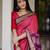 Elegant pink designer silk blend saree