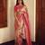 Elegant peach pink silk blend saree