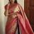 Elegant peach pink silk blend saree