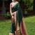 Elegant dark green traditional silk blend saree