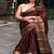 Classic brown traditional silk blend saree