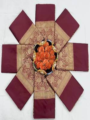 brown silk blend contrast border traditional saree 2