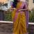 Mustard yellow elegant silk blend saree