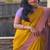 Mustard yellow elegant silk blend saree