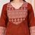 Beautiful jaipuri a women's rust orange cotton printed kurti set with a dupatta