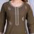 Beautiful jaipuri a women's choclate brown cotton printed kurti set with a dupatta