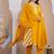 Beautiful jaipuri a yellow lehriya printed indian kurta set with a matching dupatta and pants