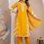 Beautiful jaipuri a yellow lehriya printed indian kurta set with a matching dupatta and pants