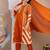 Beautiful jaipuri a mustard orange lehriya printed indian kurta set with a matching dupatta and pants