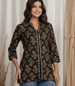 Black embroidered short kurti